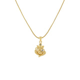 Women's Gold Tone Plated Ganesh Locket Pendant|Stylish Daily Wear Jewelry