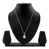 Women's Gold Tone Plated Ganesh Locket Pendant|Stylish Daily Wear Jewelry