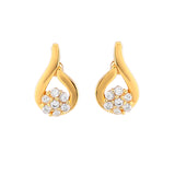 Women's Gold Plated Flower Diamante Pendant Necklace Set