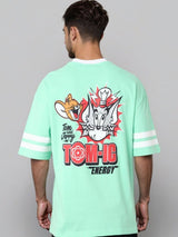 Men's Oversized Tom & Jerry Printed Round Neck Tshirt
