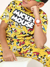 Boys Multicolor Casual Printed Regular Fit Half Sleeves Co-ord Set