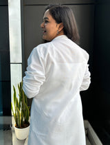 Women's White Slub Kurta