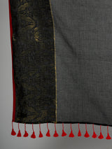 Women's Black Cotton Saree
