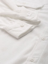 Men's White Casual Regular Fit Solid Full Sleeves Shirt