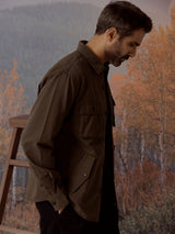 Men's Brown Casual Relaxed Fit Solid Full Sleeves Shirt