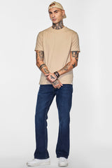 Men's Beige Casual Regular Fit Tshirt