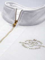 Men's White Casual High Neck Solid Full Sleeves Sweatshirt