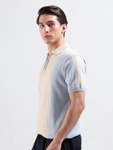 Men's Slim Fit Textured Polo Collar Tshirt