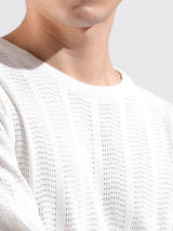 Men's Slim Fit Textured Round Neck Tshirt