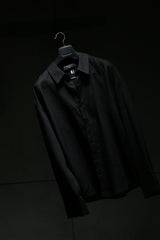 Unisex Black Casual Regular Fit Solid Full Sleeves Shirt