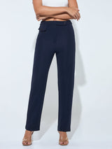 Women's Navy Blue Casual Slim Fit Trouser