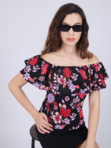 Women's Black Off Shoulder Top