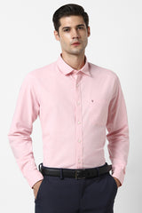 Men's Pink Casual Slim Fit Solid Full Sleeves Shirt