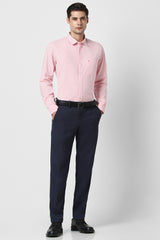 Men's Pink Casual Slim Fit Solid Full Sleeves Shirt