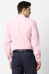 Men's Pink Casual Slim Fit Solid Full Sleeves Shirt