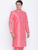 Men's Pink Festive Ethnic Full Sleeves Kurta