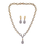 Women's Designer CZ Necklace Set|Trendy Dual Tone Finish Jewelry