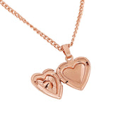 Women's Rose Gold Plated Openable Minimal Heart Pendant with Chain