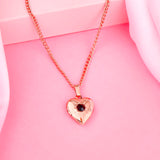 Women's Rose Gold Plated Openable Minimal Heart Pendant with Chain