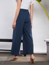 Women's Blue Casual Solid Regular Fit Pants