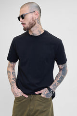 Men's Black Casual Regular Fit Tshirt