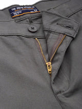 Men's Slim Fit Solid Mid Rise Stretchable Cuffed Cargos