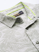 Men's Slim Fit Tropical Full Sleeves Cutaway Collar Casual Shirt