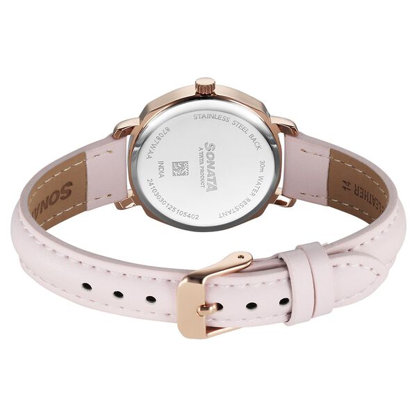 Women's Fashion Pink Round Dial Watch - 87087WL02