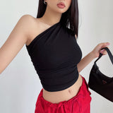 Women's Black Casual Skinny Fit Solid Top