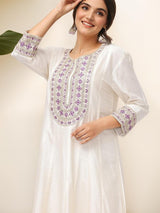 Women's White Kurta Set with Duppatta