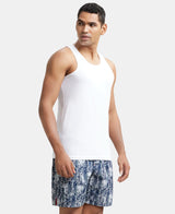 Men's White Pure Cotton Vests - Pack of 2