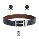 Men's Black & Brown Casual Leather Reversible Belt
