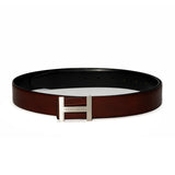Men's Tan & Black Casual Leather Reversible Belt