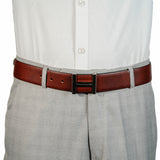Men's Tan & Black Casual Leather Reversible Belt