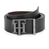 Men's Black & Brown Casual Leather Reversible Belt