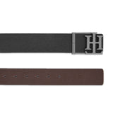 Men's Black & Brown Casual Leather Reversible Belt