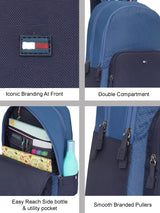 Unisex Blue Casual Solid Backpack