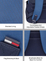 Unisex Blue Casual Solid Backpack