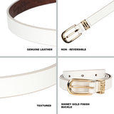 Women's Off White Casual Leather Belt