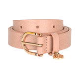 Women's Powder Pink Casual Leather Belt