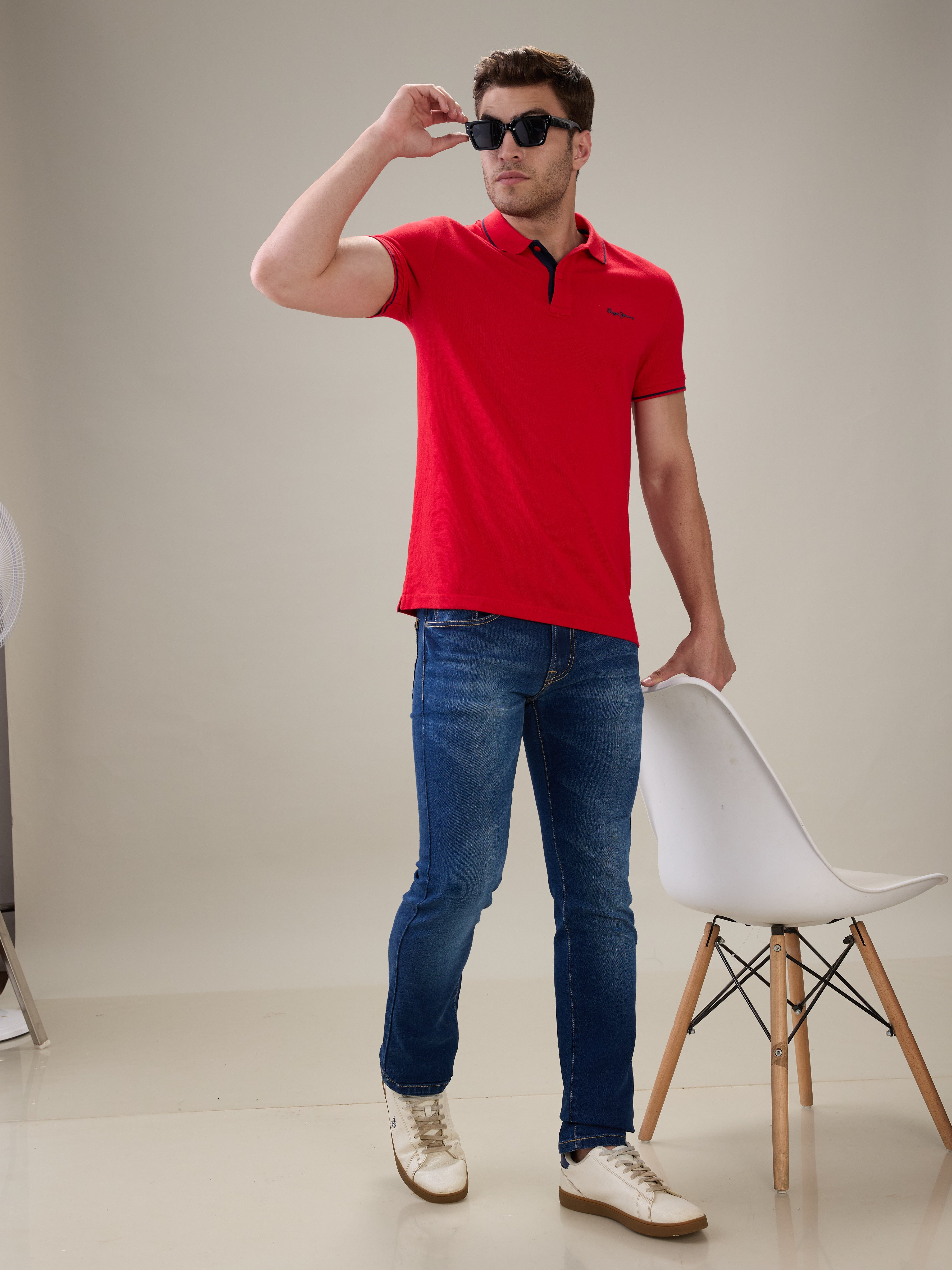 Mens Blue Casual Slim Fit Jeans