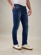 Mens Blue Casual Slim Fit Jeans