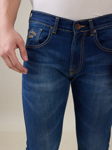 Mens Blue Casual Slim Fit Jeans