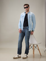 Mens Blue Casual Slim Fit Jeans