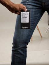 Mens Blue Casual Slim Fit Jeans