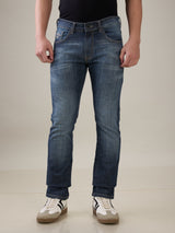 Mens Blue Casual Slim Fit Jeans