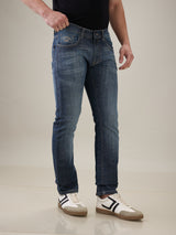Mens Blue Casual Slim Fit Jeans