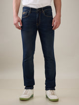 Mens Blue Casual Slim Fit Jeans