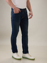 Mens Blue Casual Slim Fit Jeans