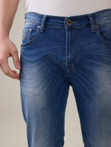 Mens Blue Casual Slim Fit Jeans